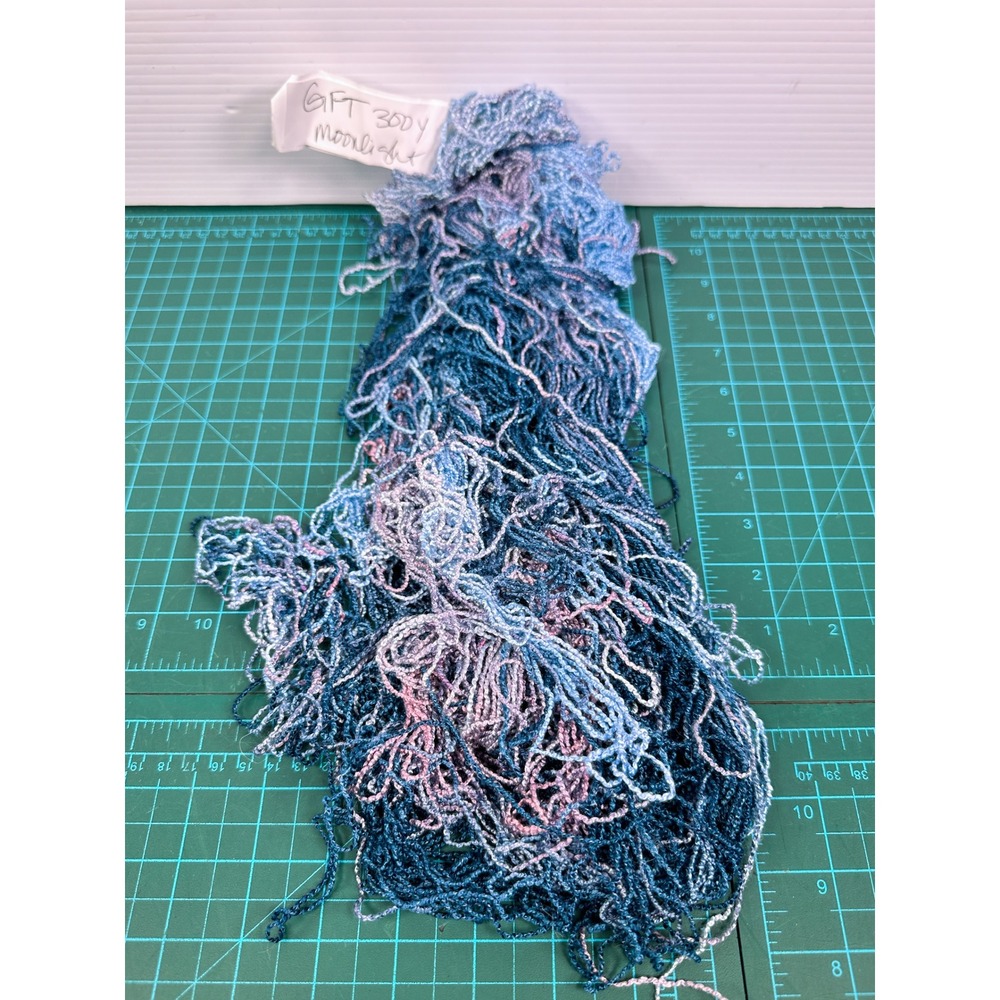 GFT Moonlight Yarn 300 yard Textured Ribbon Ladder Variegated Blue Pink Lot